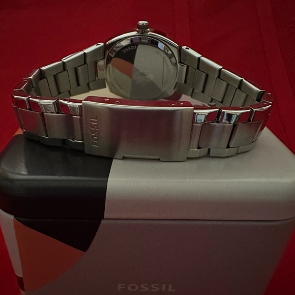 FOSSIL WATCH GLITZ BEZEL SILVER BRACELET BAND - Picture 5 of 11